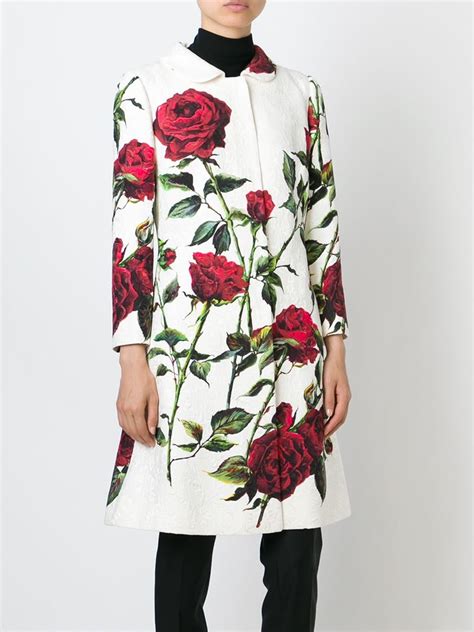 dolce gabbana rose print coat
